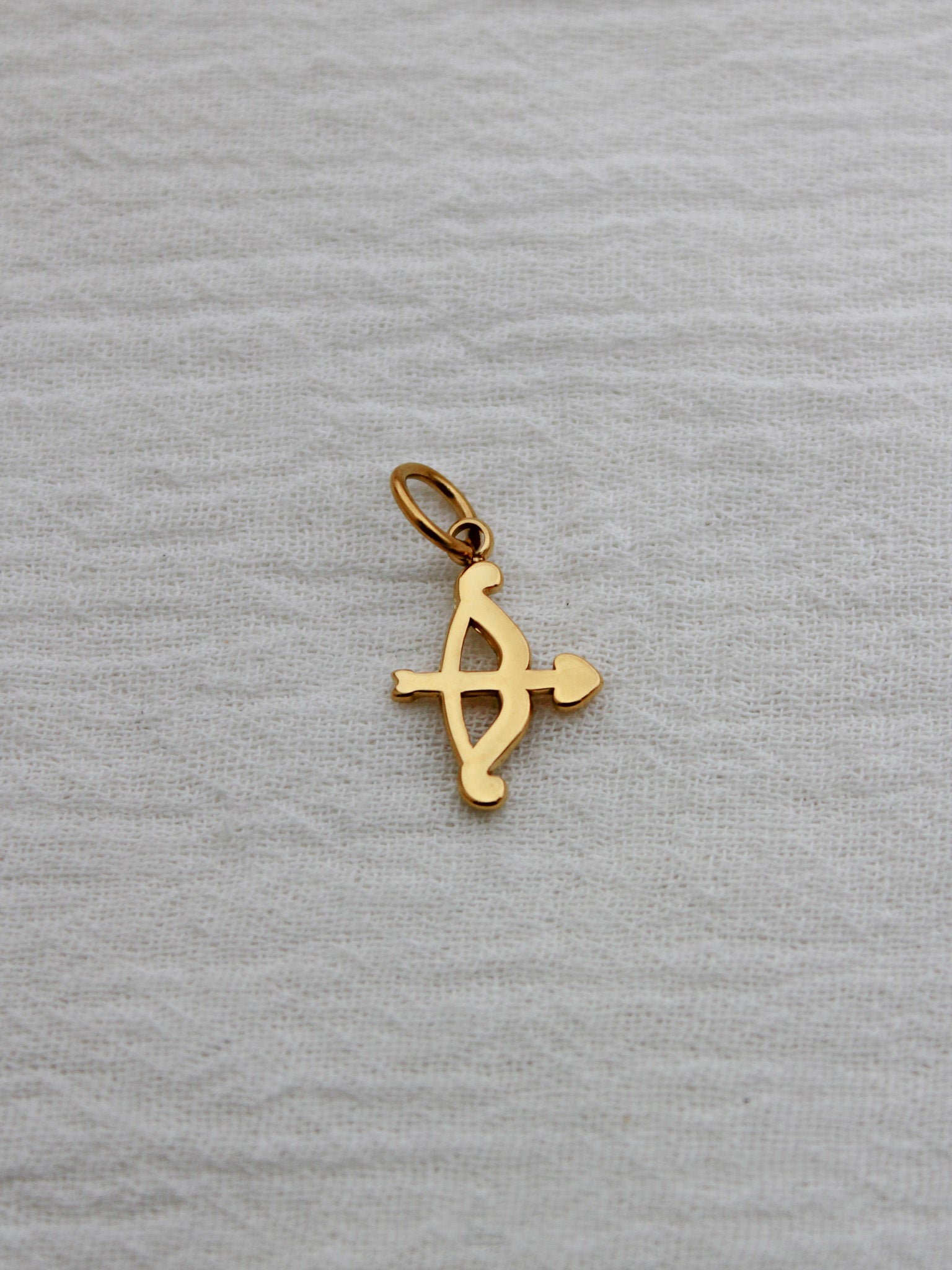 Bow & Arrow PVD Charm, White Zircon, CH329