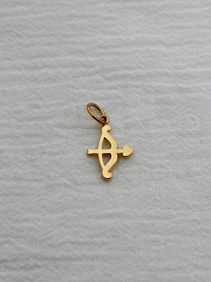 Bow & Arrow PVD Charm, White Zircon, CH329