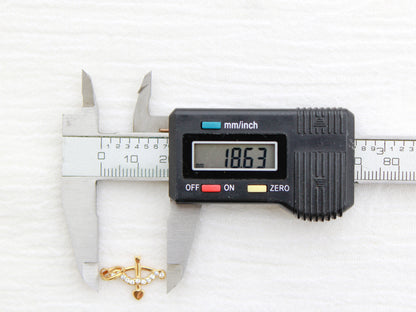 Bow & Arrow PVD Charm, White Zircon, CH329