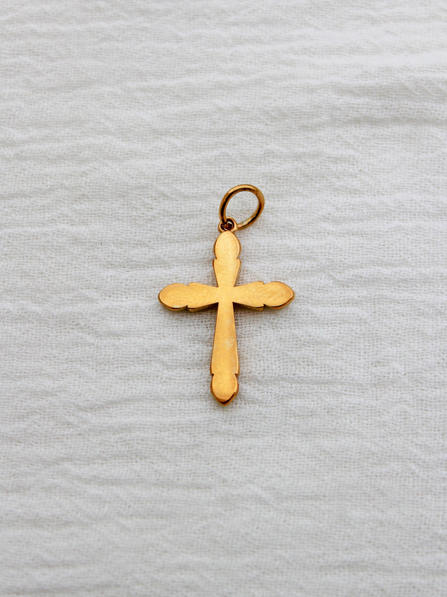 Cross PVD Charm, White Zircon, CH328