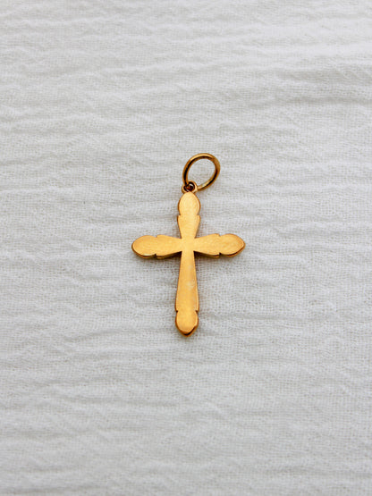 Cross PVD Charm, White Zircon, CH328