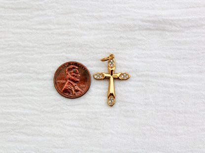 Cross PVD Charm, White Zircon, CH328