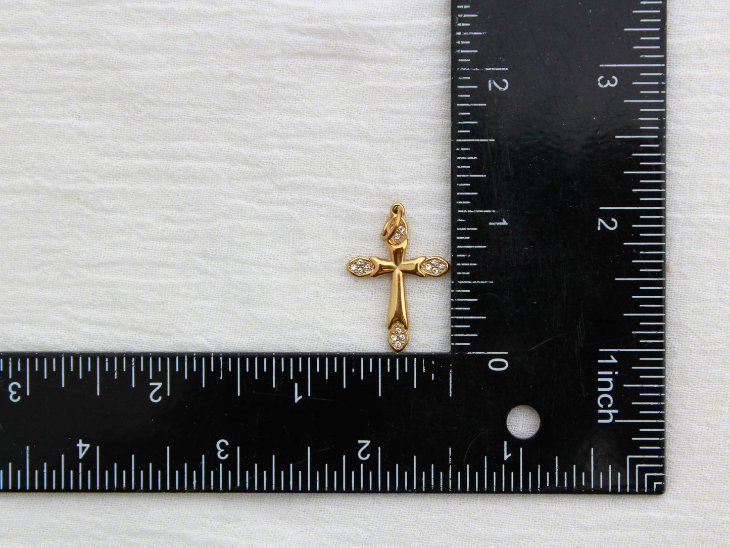 Cross PVD Charm, White Zircon, CH328