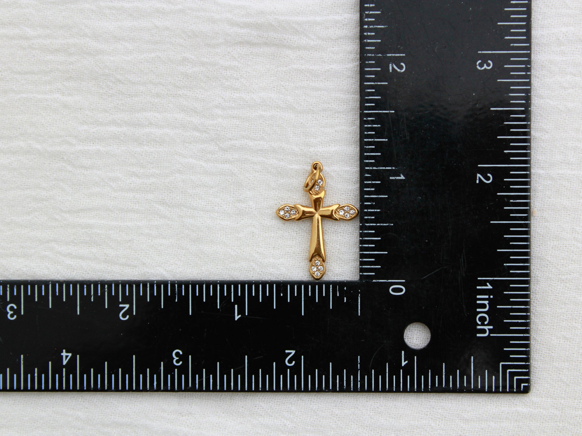 Cross PVD Charm, White Zircon, CH328