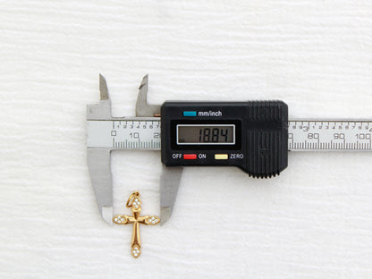 Cross PVD Charm, White Zircon, CH328