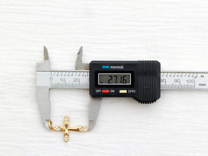 Cross PVD Charm, White Zircon, CH328