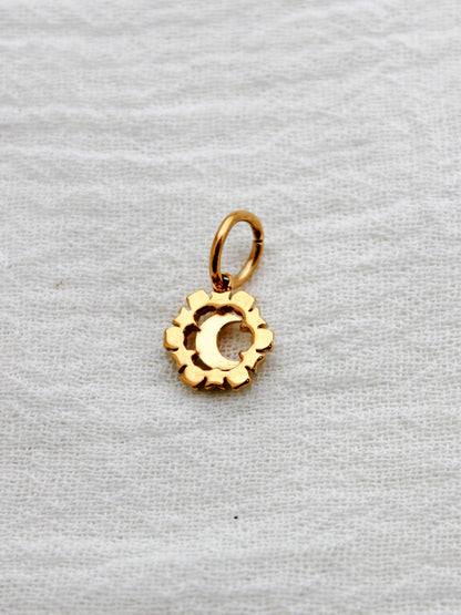 Moon & Stars PVD Charm, White Zircon, CH330