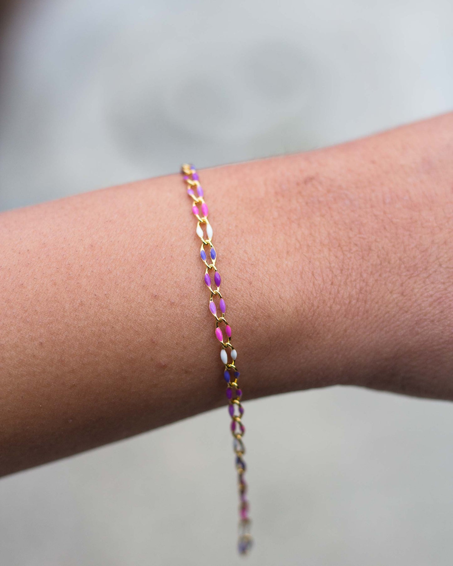 Pink and Purple Enamel Chain, GP138