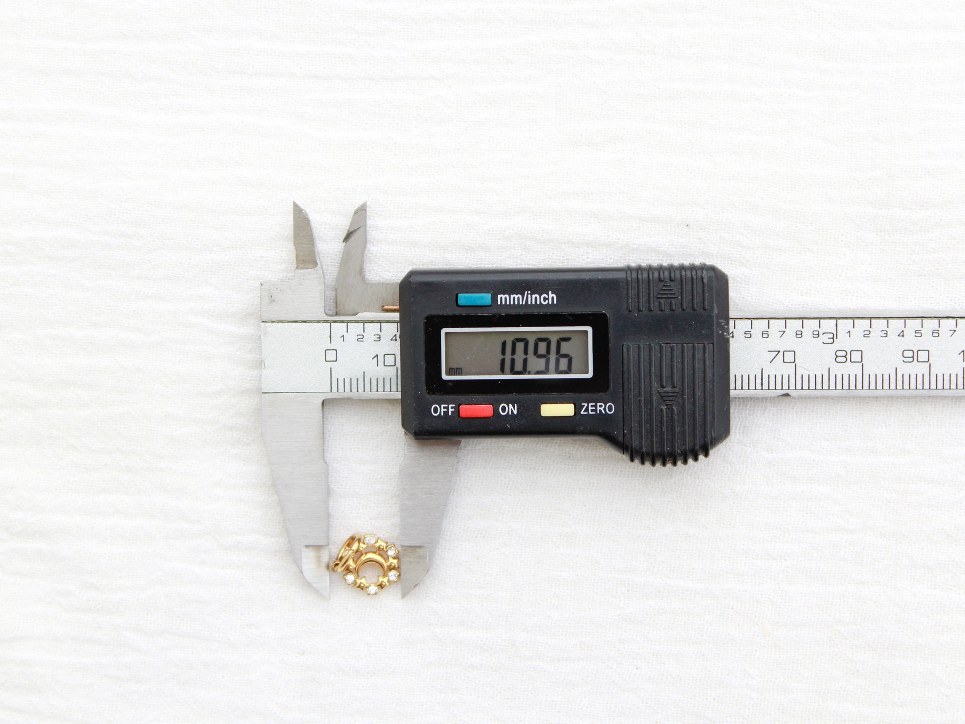 Moon & Stars PVD Charm, White Zircon, CH330