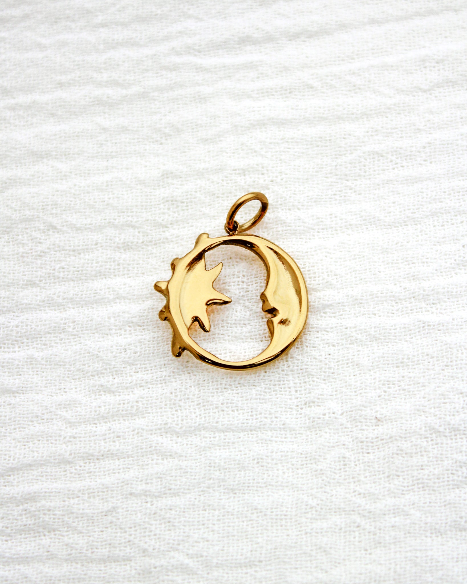 Moon & Star PVD Charm, Opal, CH332