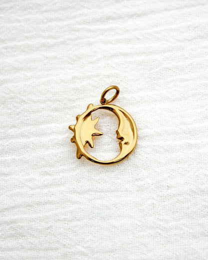 Moon & Star PVD Charm, Opal, CH332