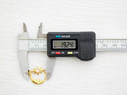 Moon & Star PVD Charm, Opal, CH332