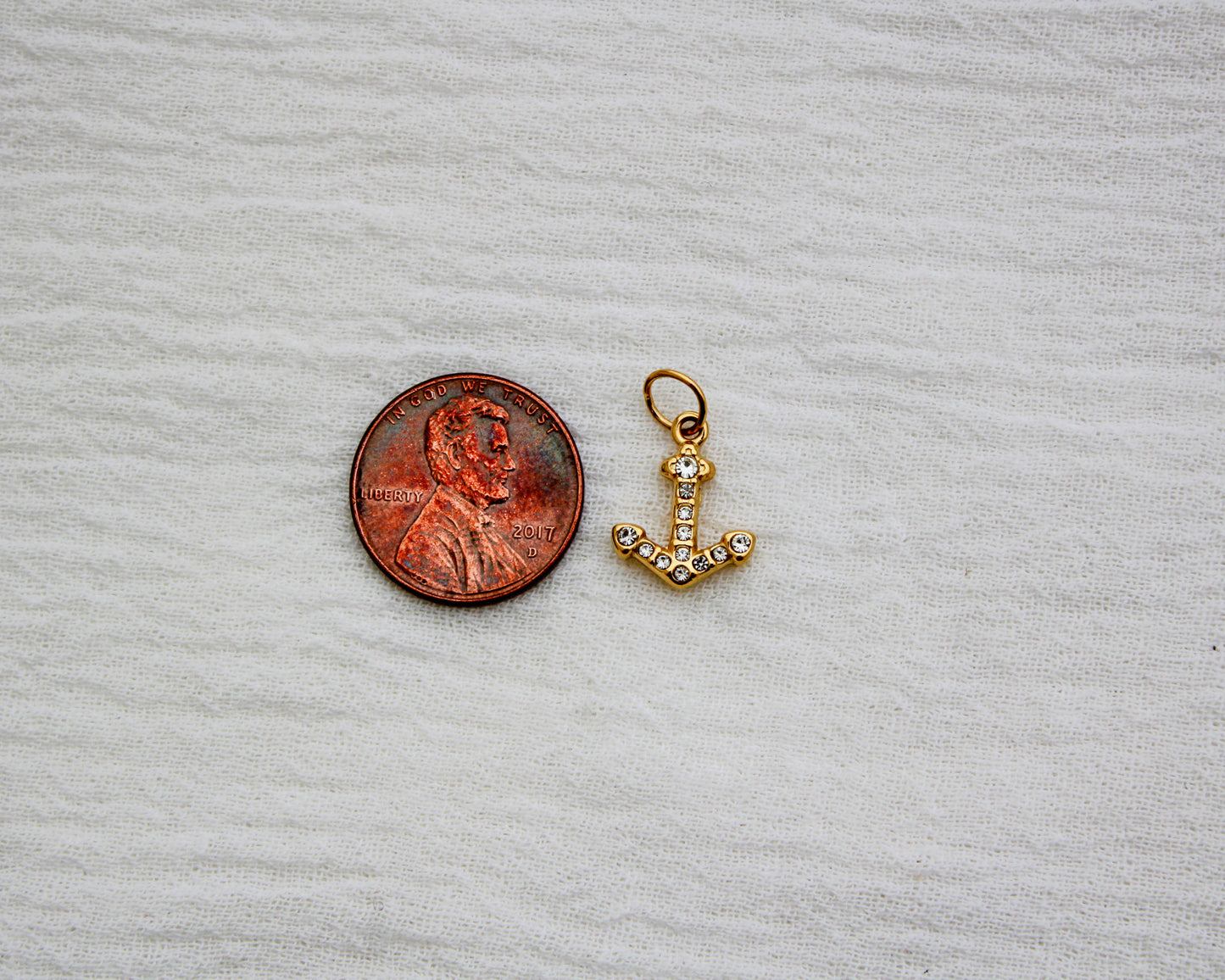 Anchor PVD Charm with CZ, CH338