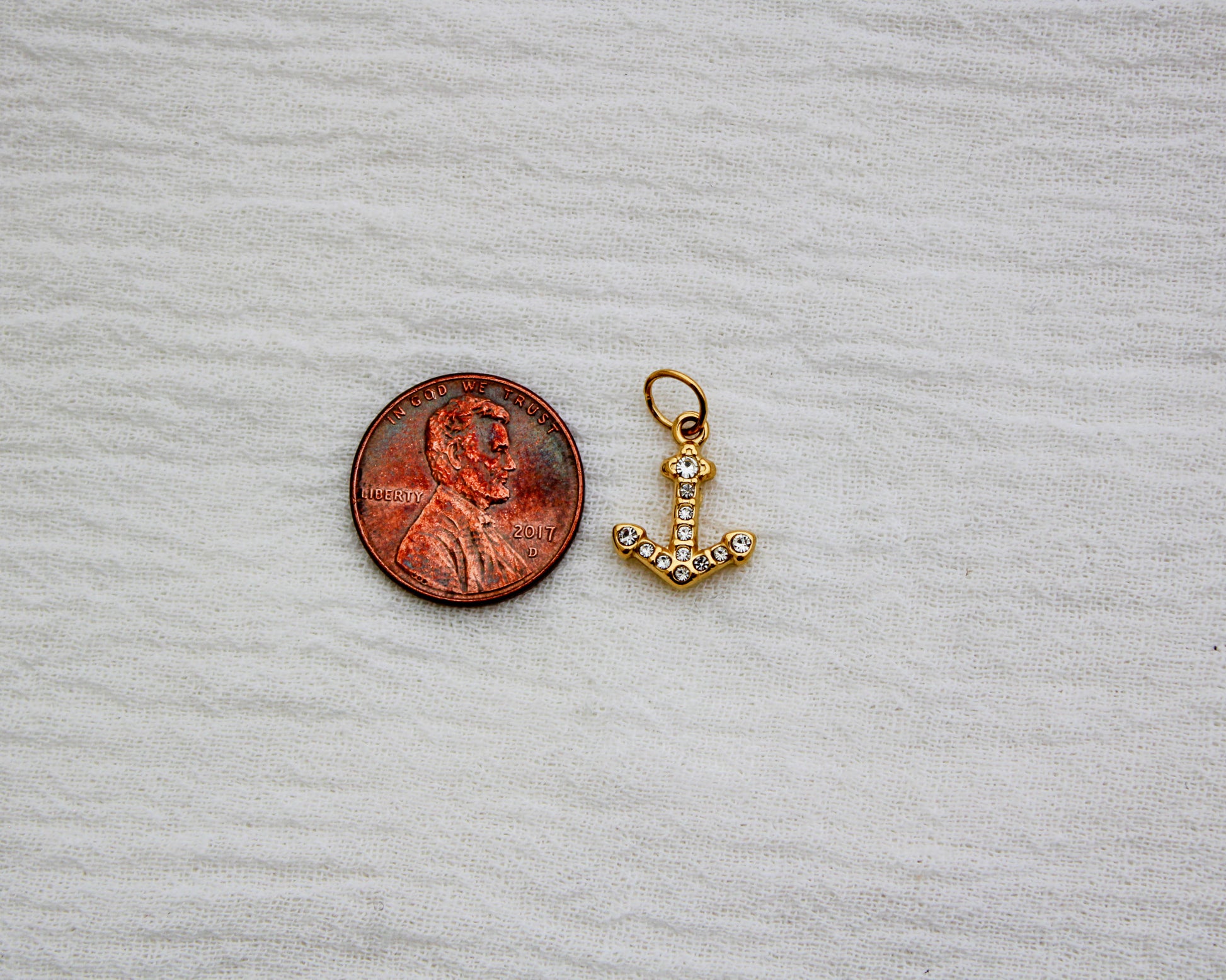 Anchor PVD Charm with CZ, CH338