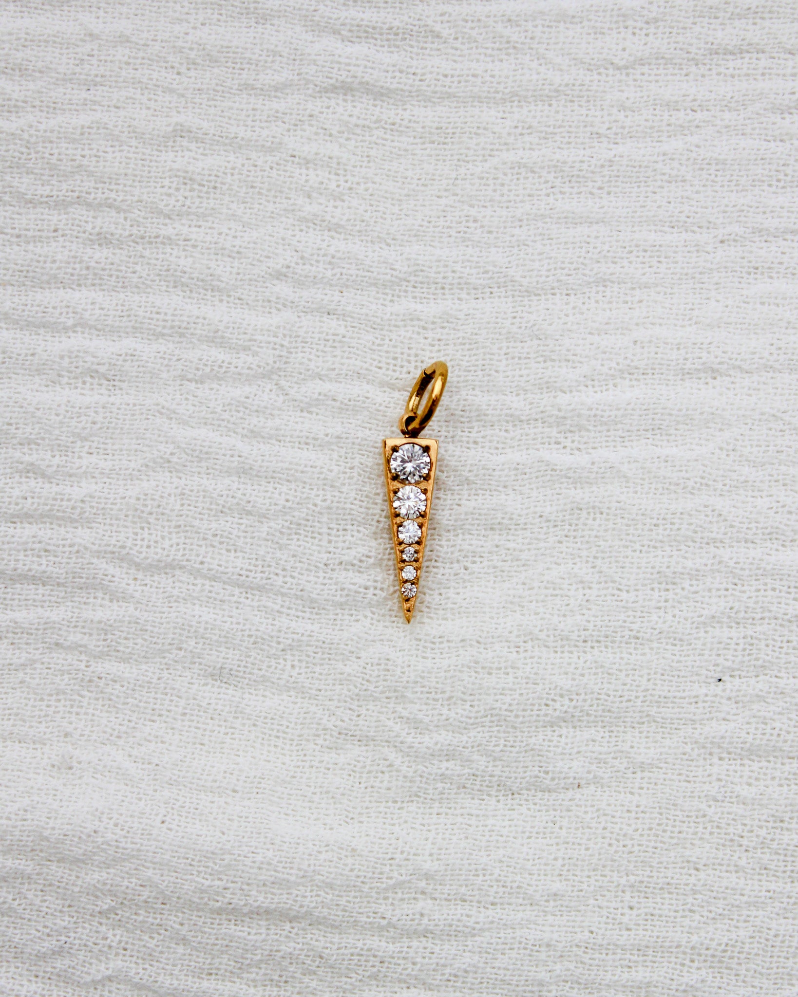 Cubic Zirconia Triangle PVD Charm, CH348