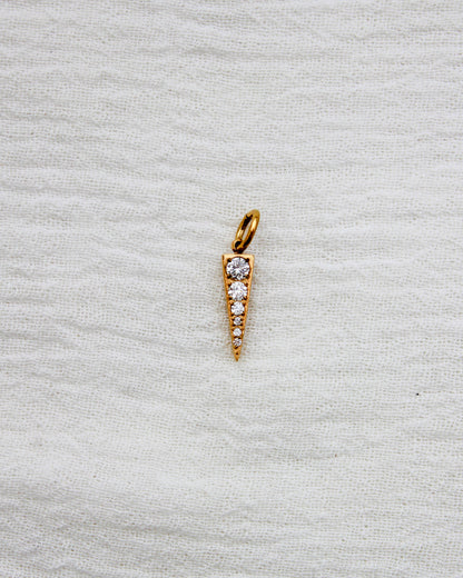 Cubic Zirconia Triangle PVD Charm, CH348