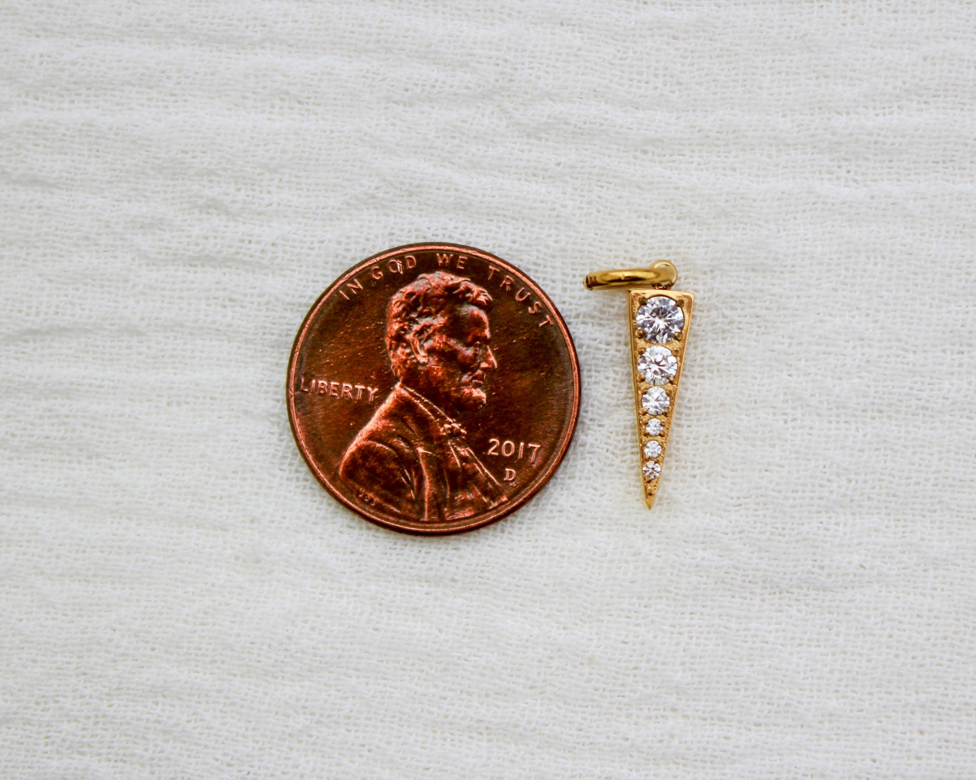 Cubic Zirconia Triangle PVD Charm, CH348