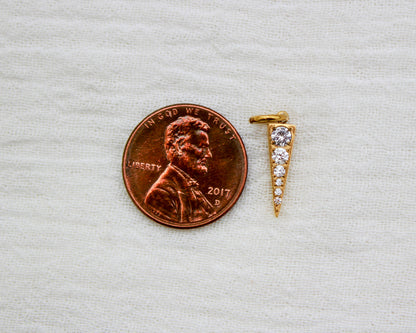 Cubic Zirconia Triangle PVD Charm, CH348