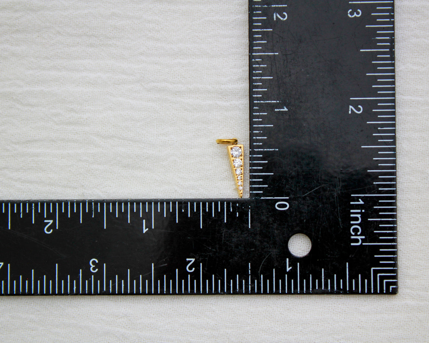 Cubic Zirconia Triangle PVD Charm, CH348