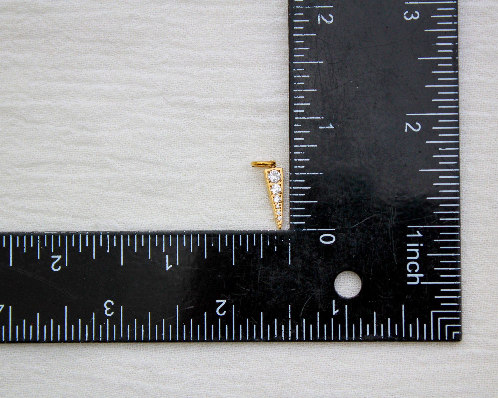 Cubic Zirconia Triangle PVD Charm, CH348