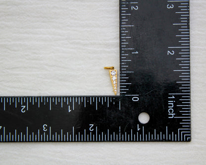 Cubic Zirconia Triangle PVD Charm, CH348