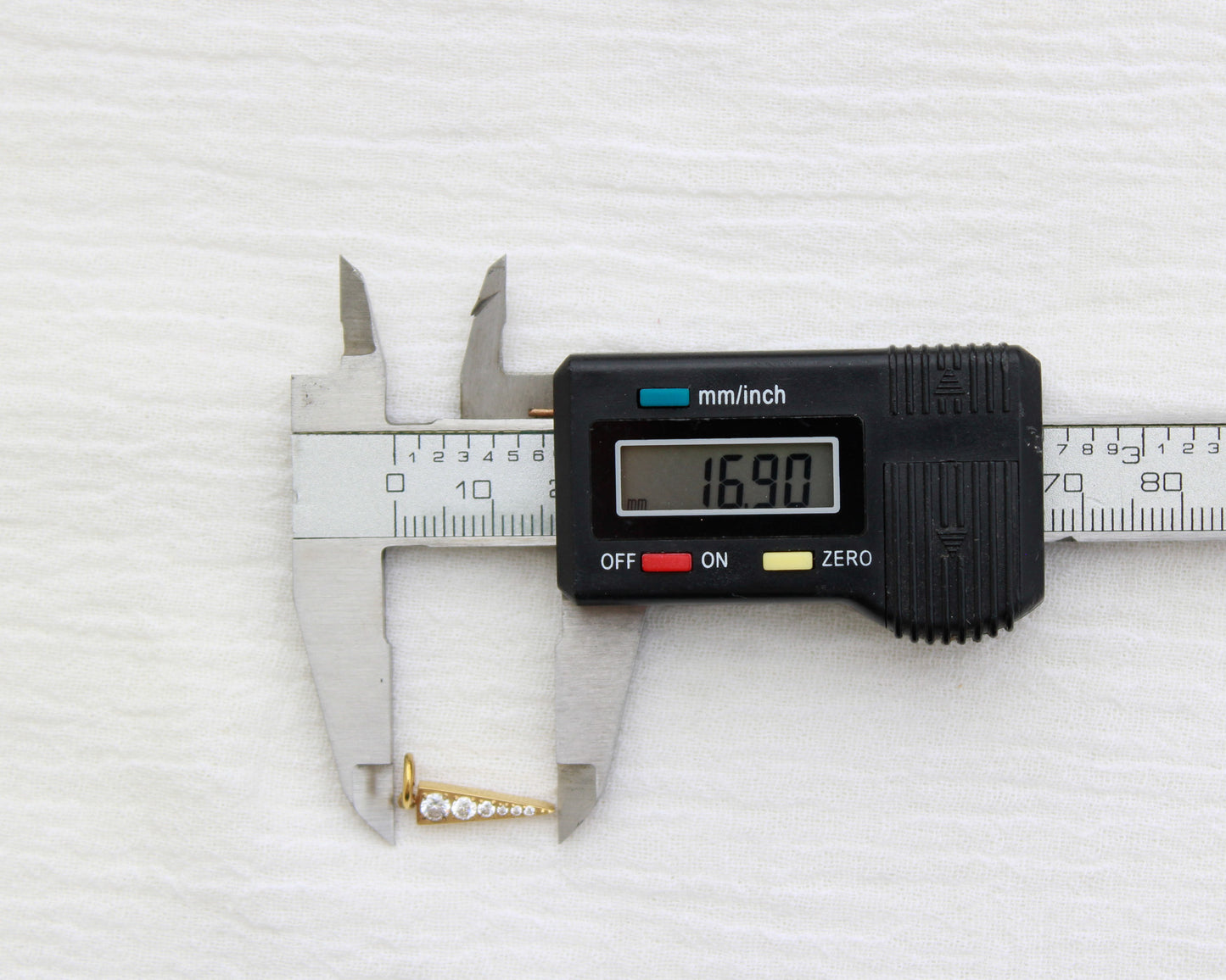 Cubic Zirconia Triangle PVD Charm, CH348