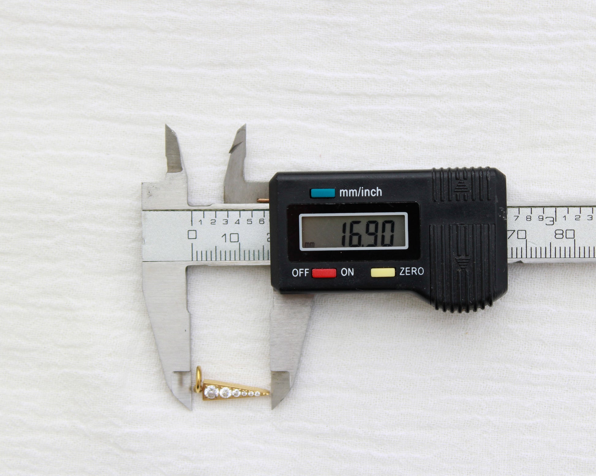 Cubic Zirconia Triangle PVD Charm, CH348