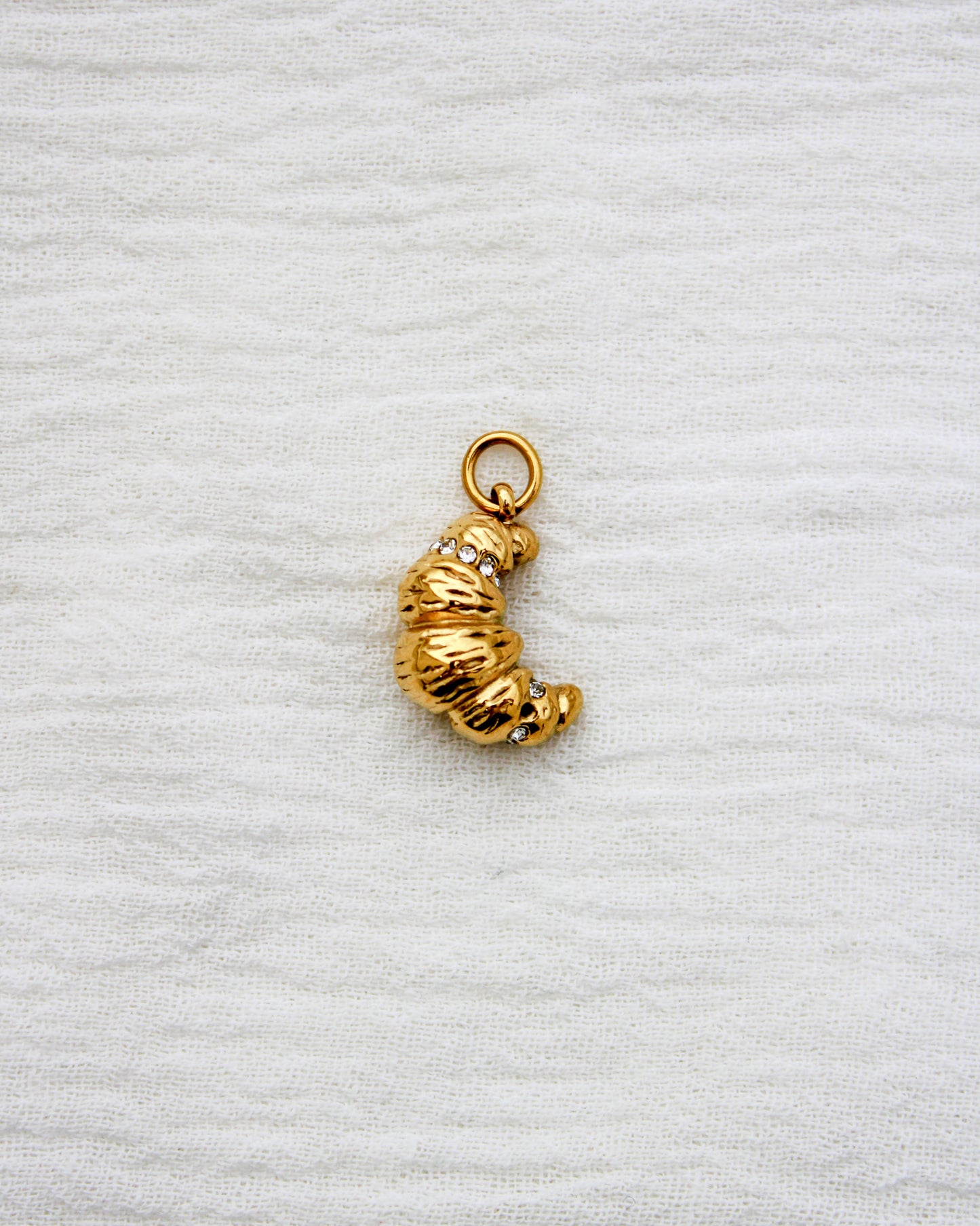 Croissant PVD Charm with CZ, CH351