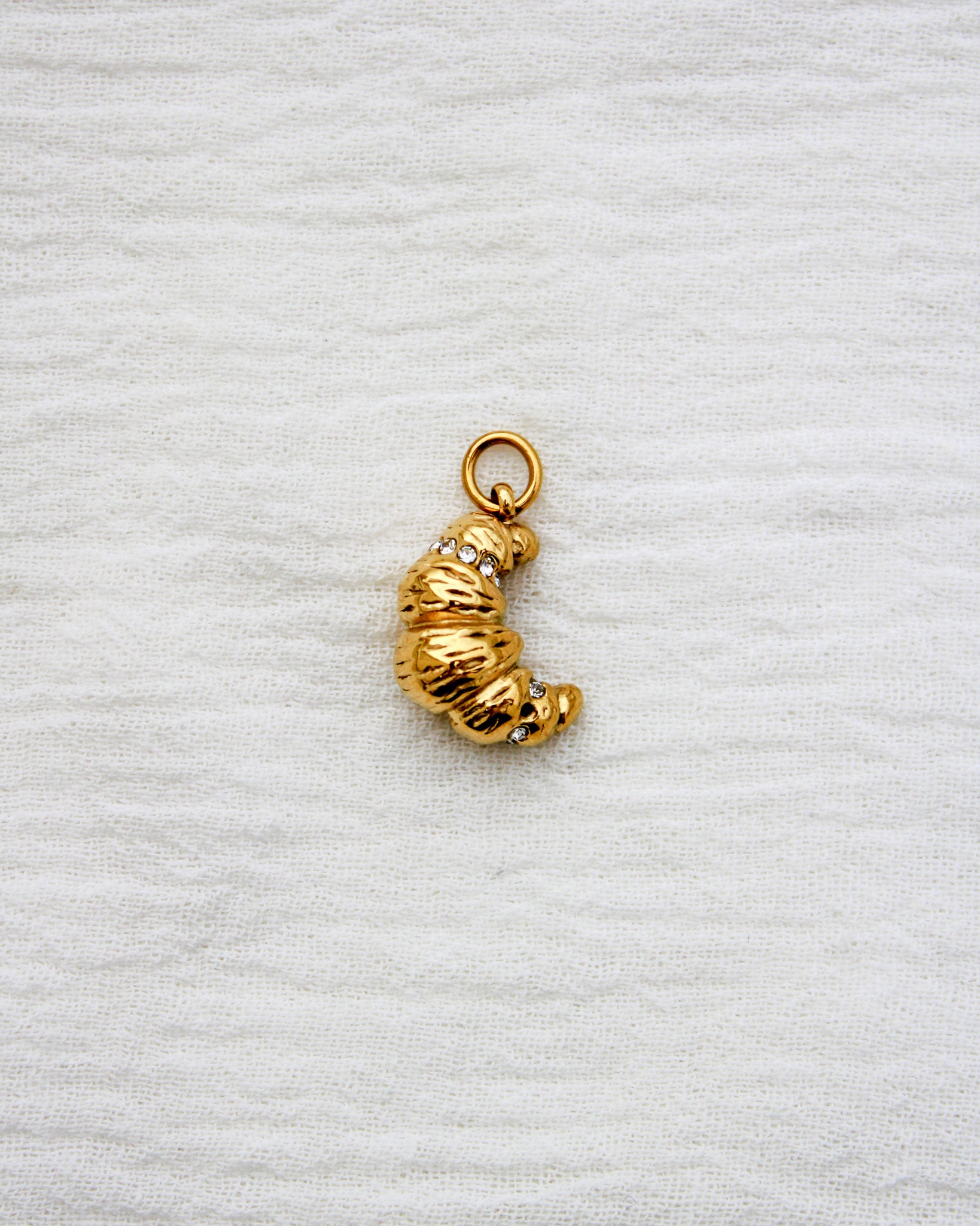 Croissant PVD Charm with CZ, CH351