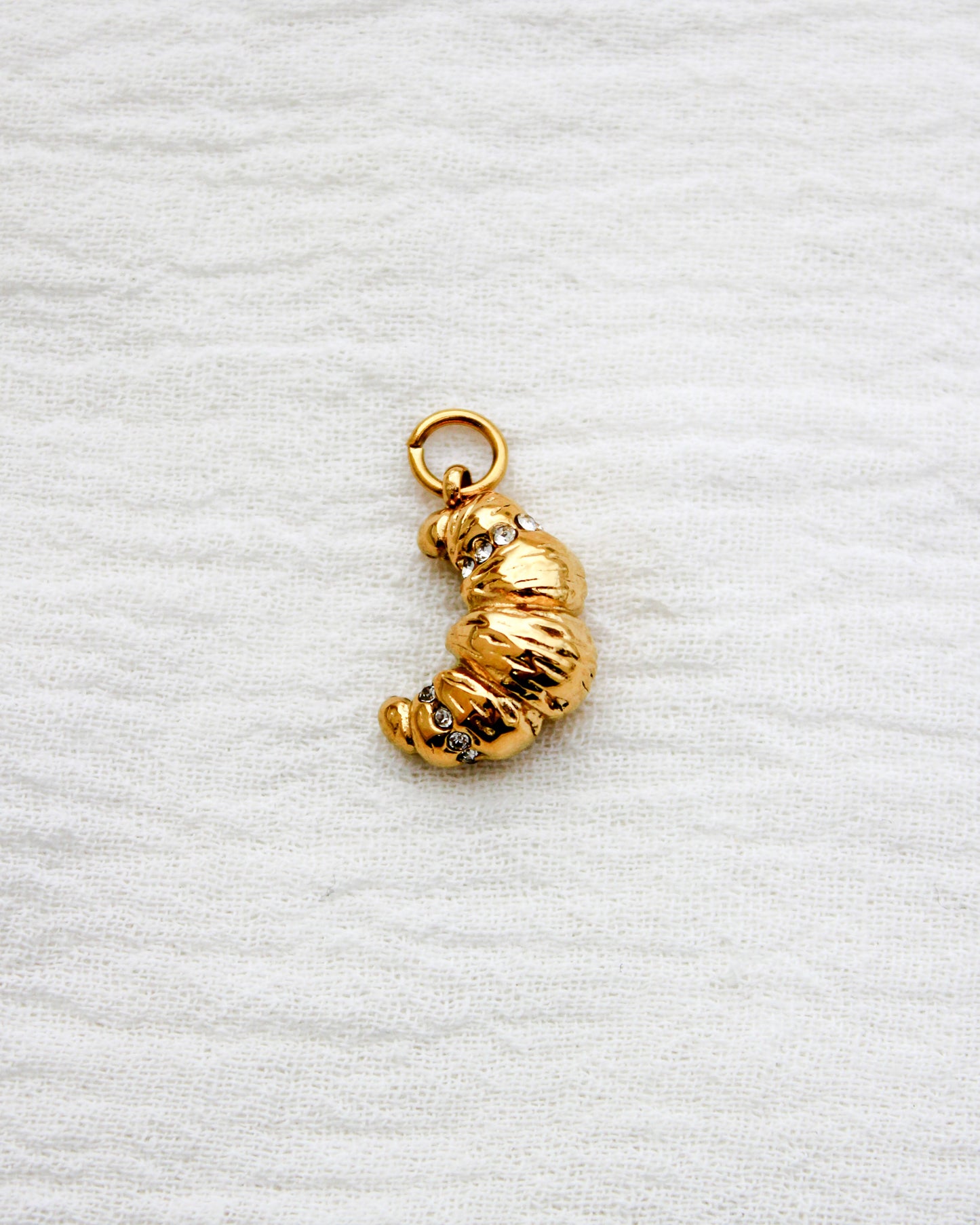 Croissant PVD Charm with CZ, CH351