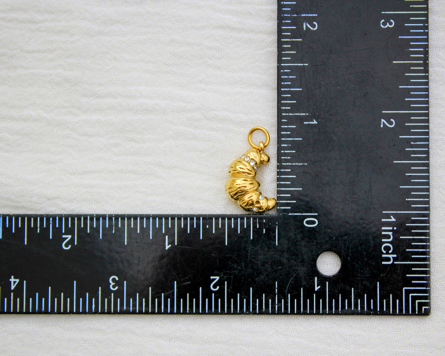 Croissant PVD Charm with CZ, CH351