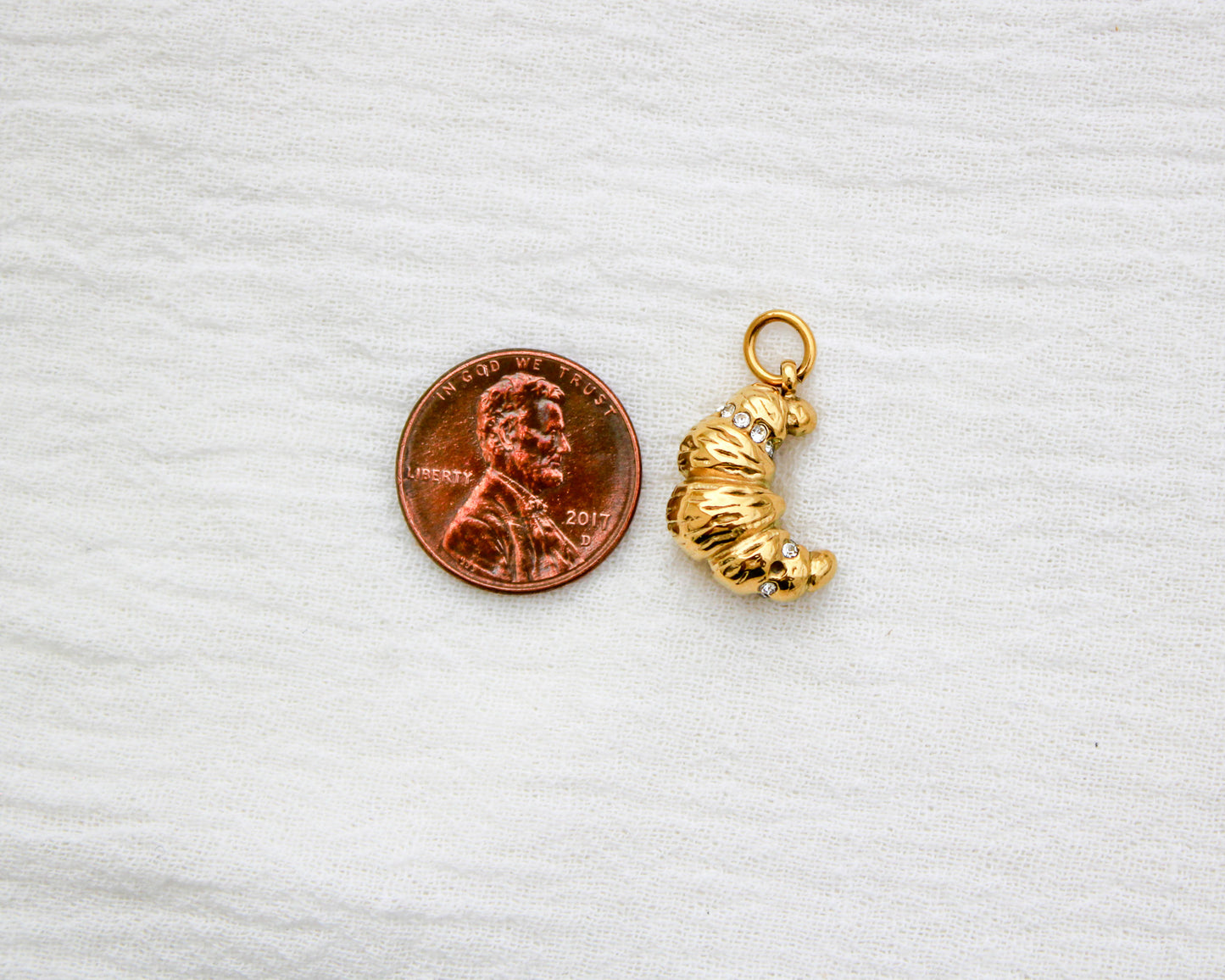 Croissant PVD Charm with CZ, CH351