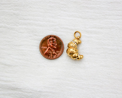 Croissant PVD Charm with CZ, CH351