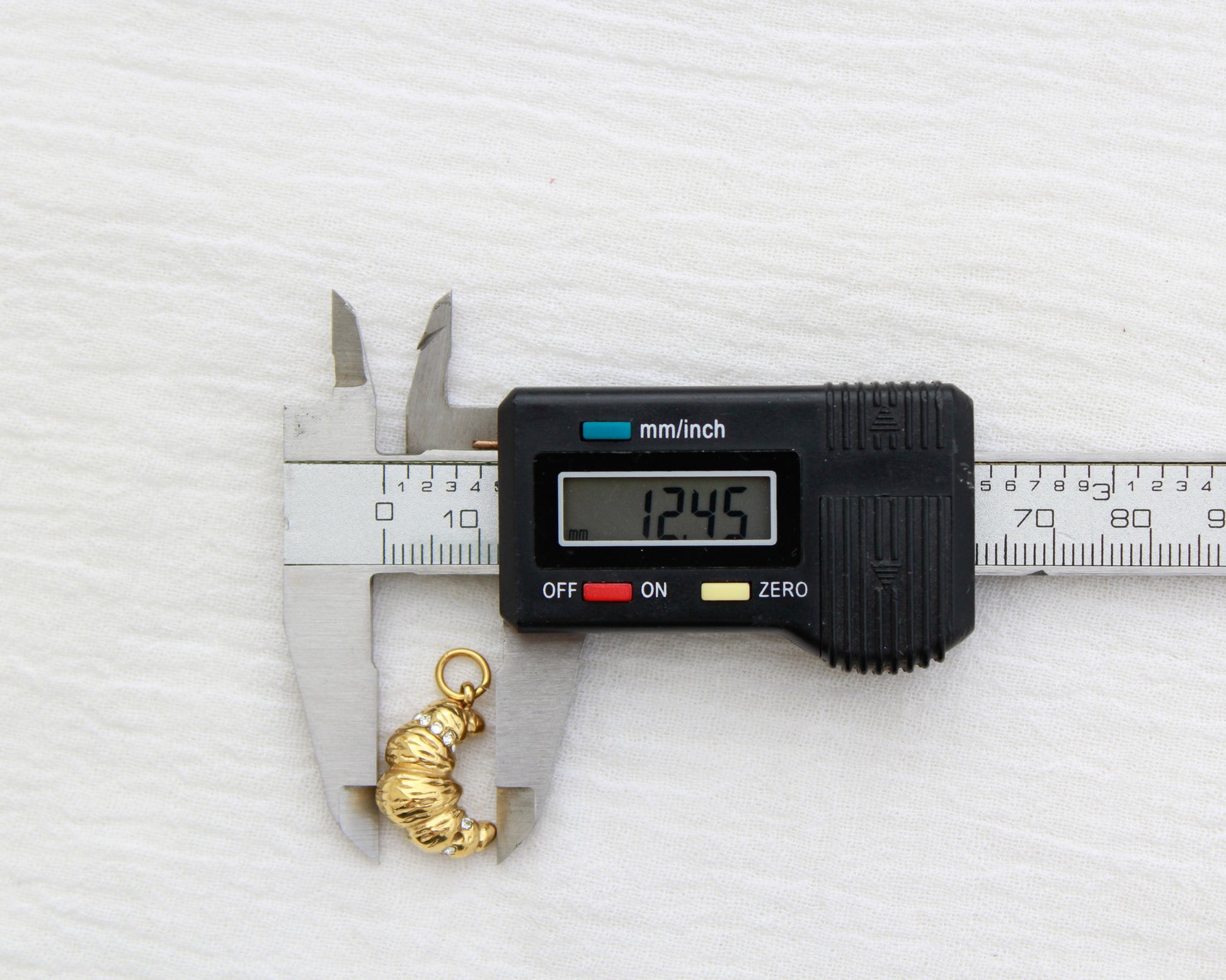 Croissant PVD Charm with CZ, CH351