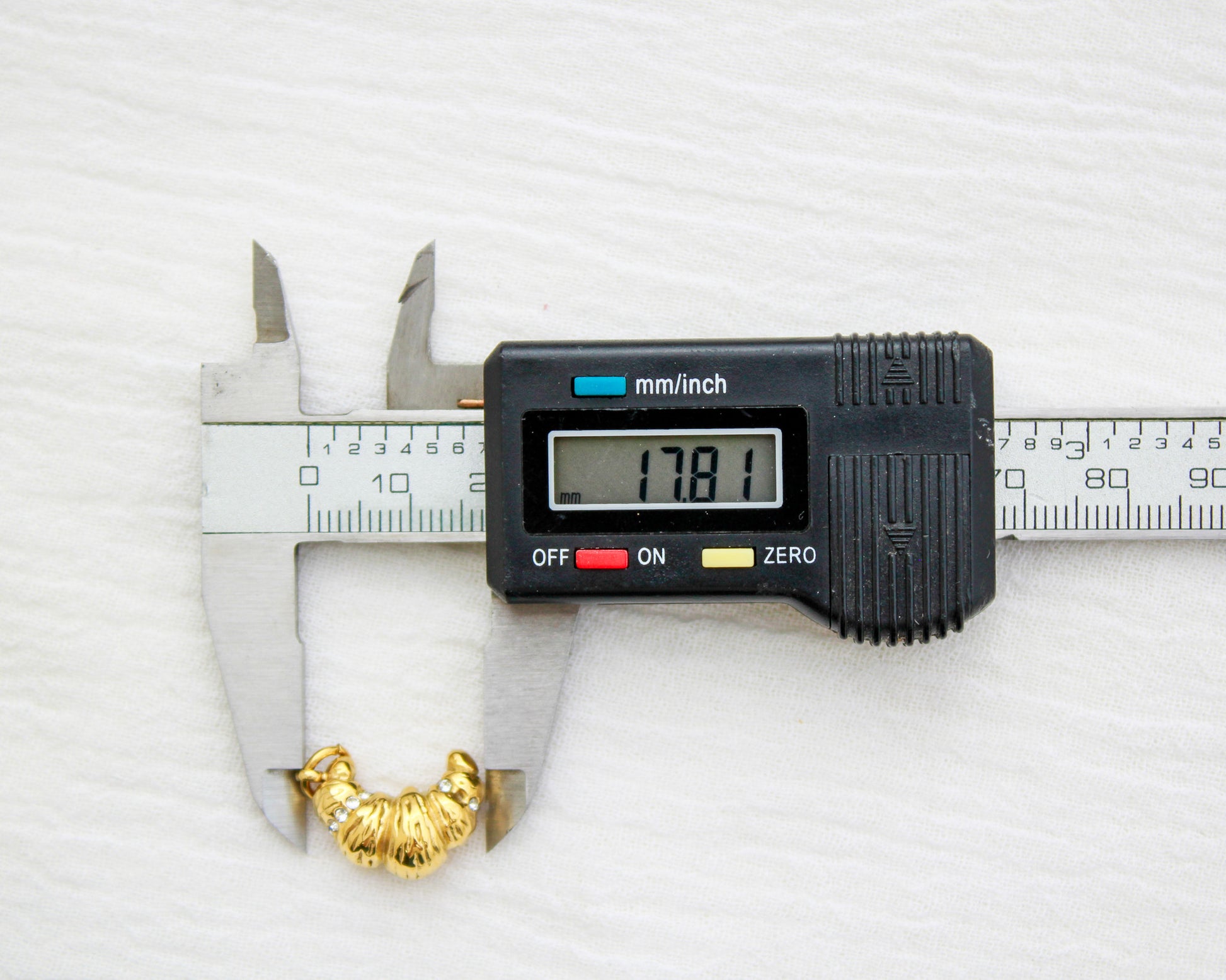 Croissant PVD Charm with CZ, CH351