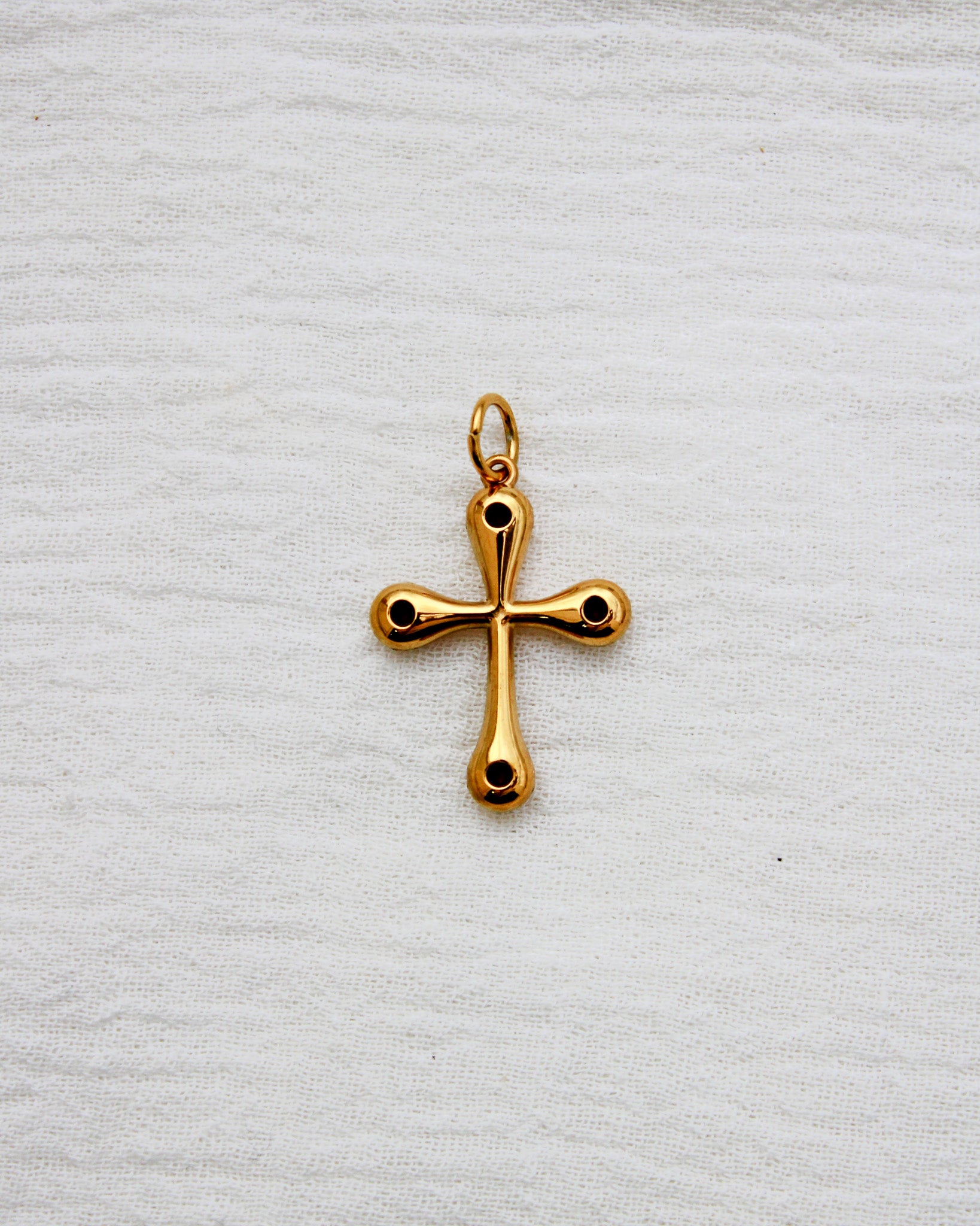 Cross PVD Charm with Round Cubic Zirconia, CH354
