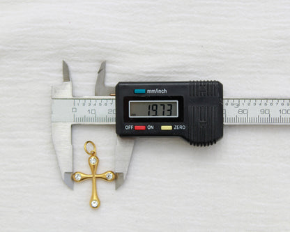 Cross PVD Charm with Round Cubic Zirconia, CH354