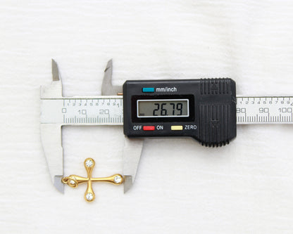 Cross PVD Charm with Round Cubic Zirconia, CH354
