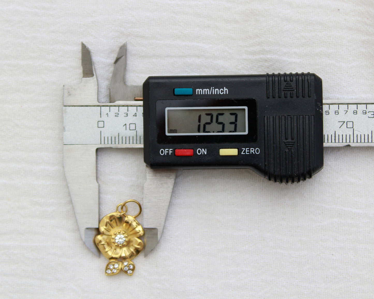 Flower PVD Charm with Cubic Zirconia, CH355