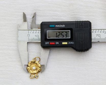 Flower PVD Charm with Cubic Zirconia, CH355