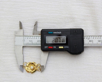 Flower PVD Charm with Cubic Zirconia, CH355