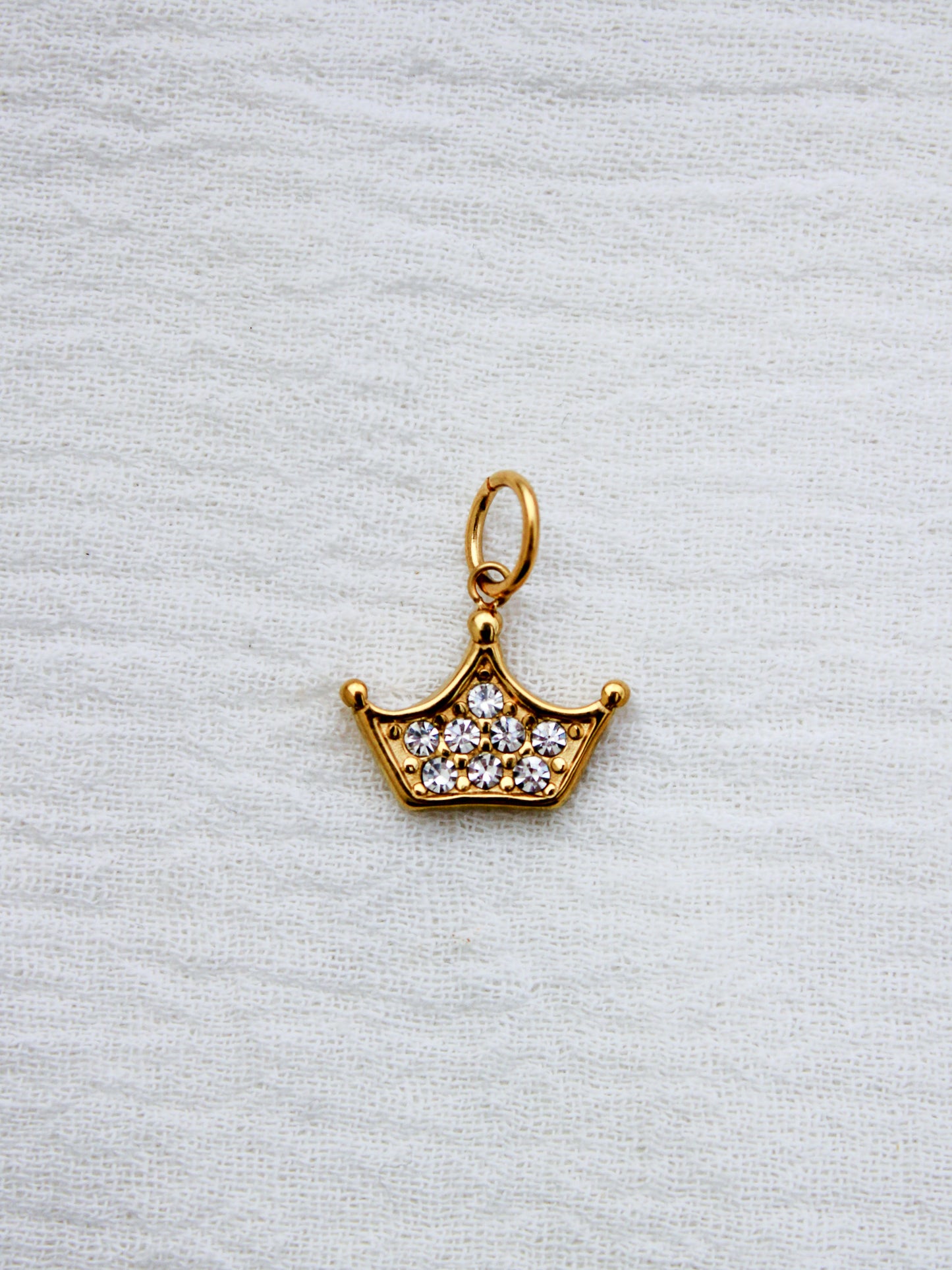Crown PVD Charm with Cubic Zirconia, CH356
