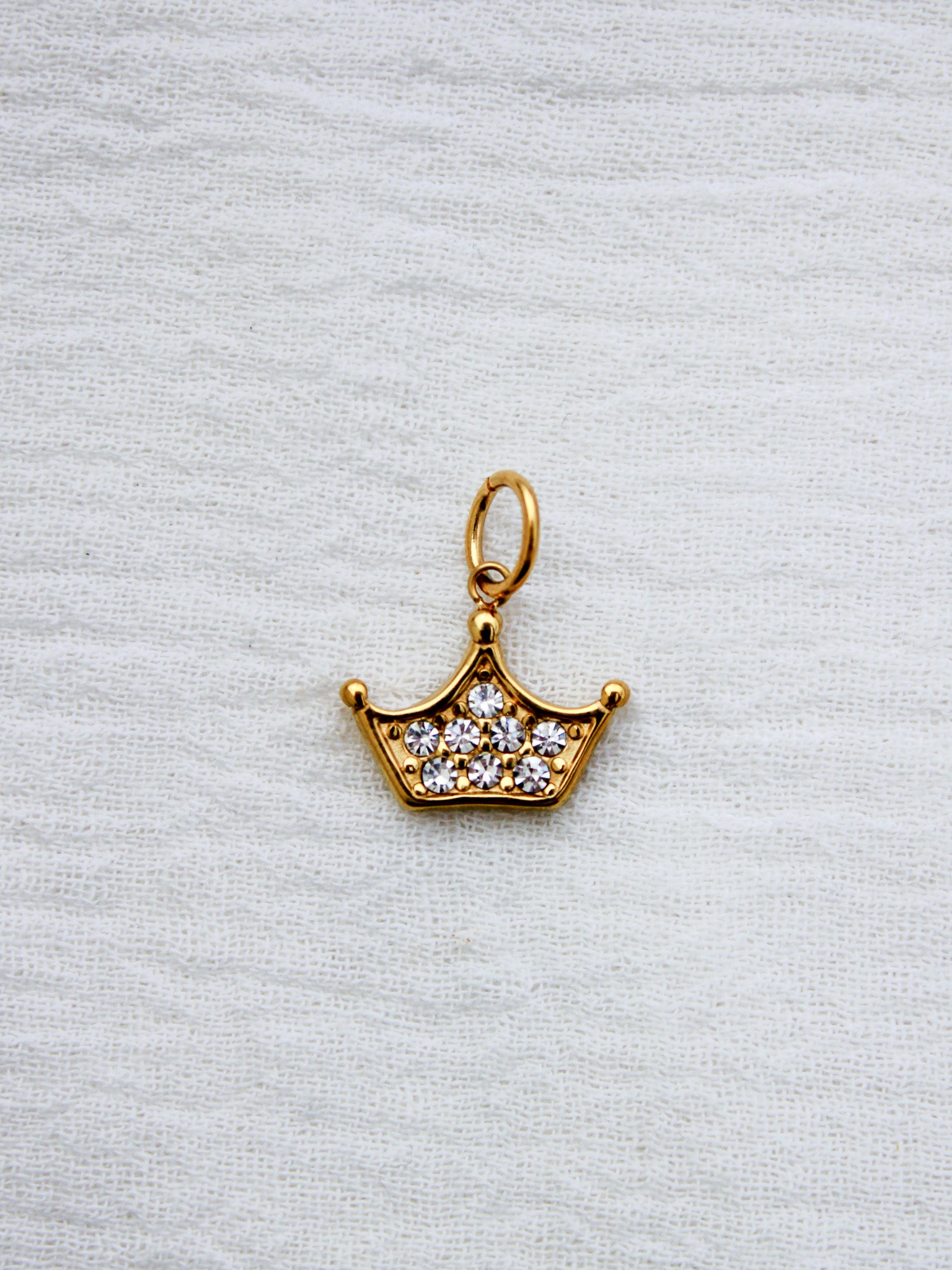 Crown PVD Charm with Cubic Zirconia, CH356