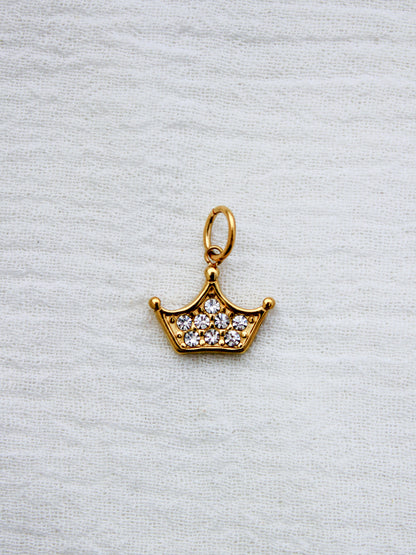 Crown PVD Charm with Cubic Zirconia, CH356