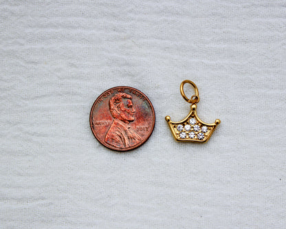 Crown PVD Charm with Cubic Zirconia, CH356