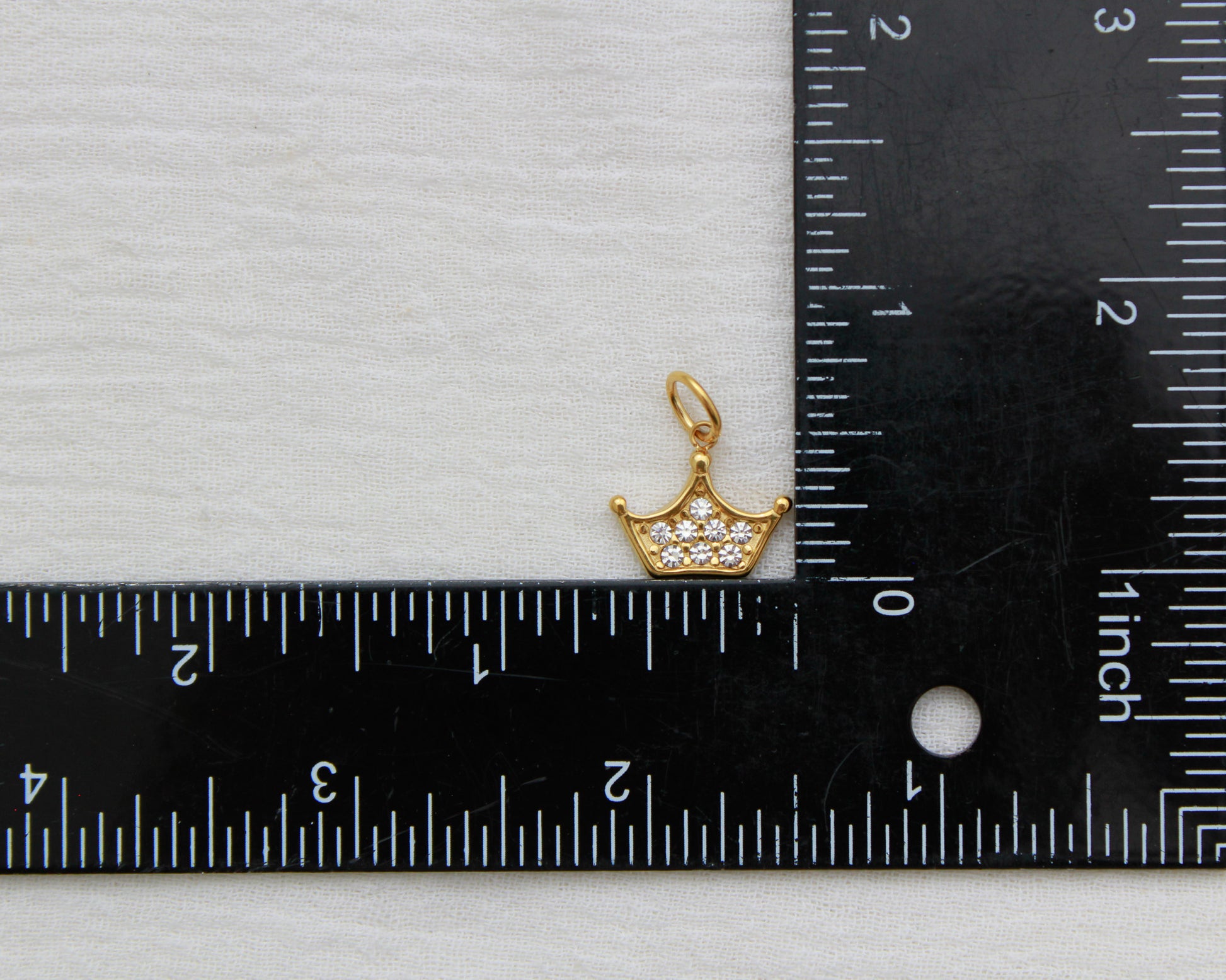 Crown PVD Charm with Cubic Zirconia, CH356