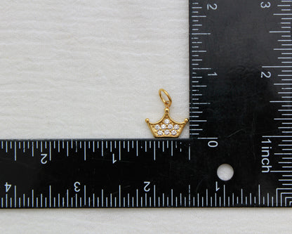 Crown PVD Charm with Cubic Zirconia, CH356