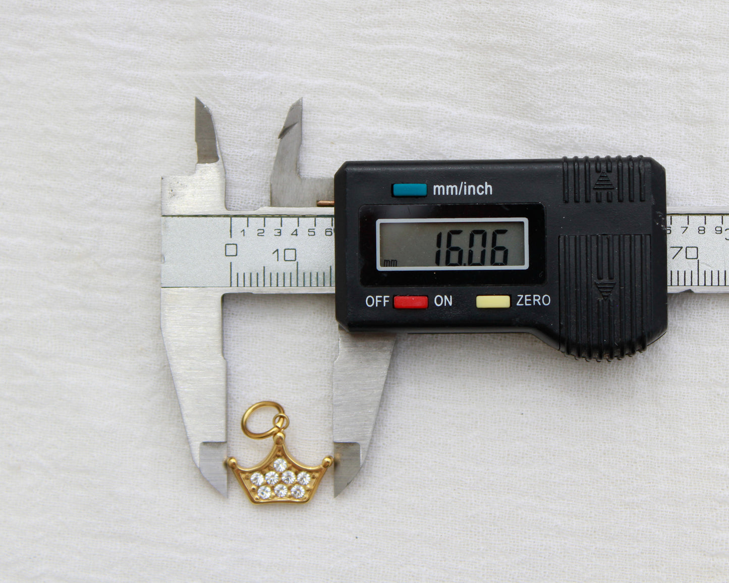 Crown PVD Charm with Cubic Zirconia, CH356