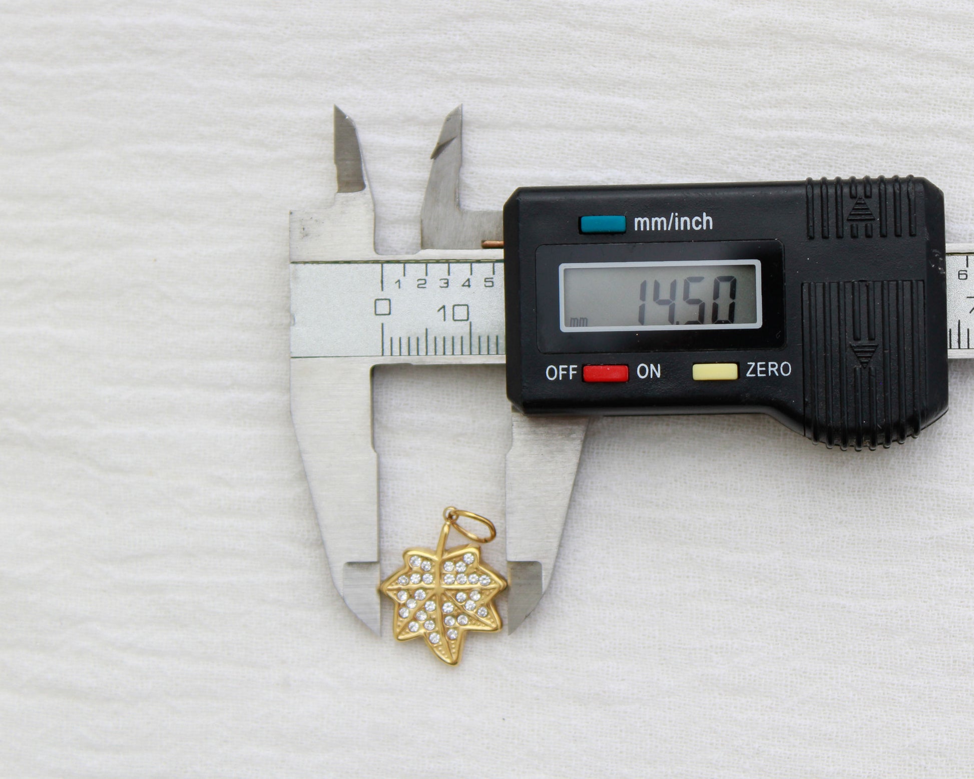 Leaf PVD Charm with Cubic Zirconia, CH358