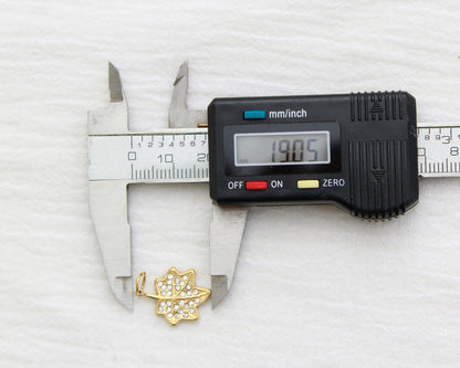 Leaf PVD Charm with Cubic Zirconia, CH358